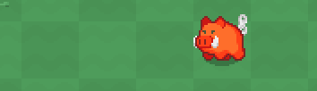 A boar breathing flames, then getting hit by a cartoon duck holding a hammer. Boar gameplay gif