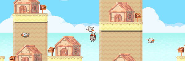 Ducky's Delivery Service gameplay gif. Ducky delivers some flyers then turns around. Ducky's Delivery Service gameplay gif 3