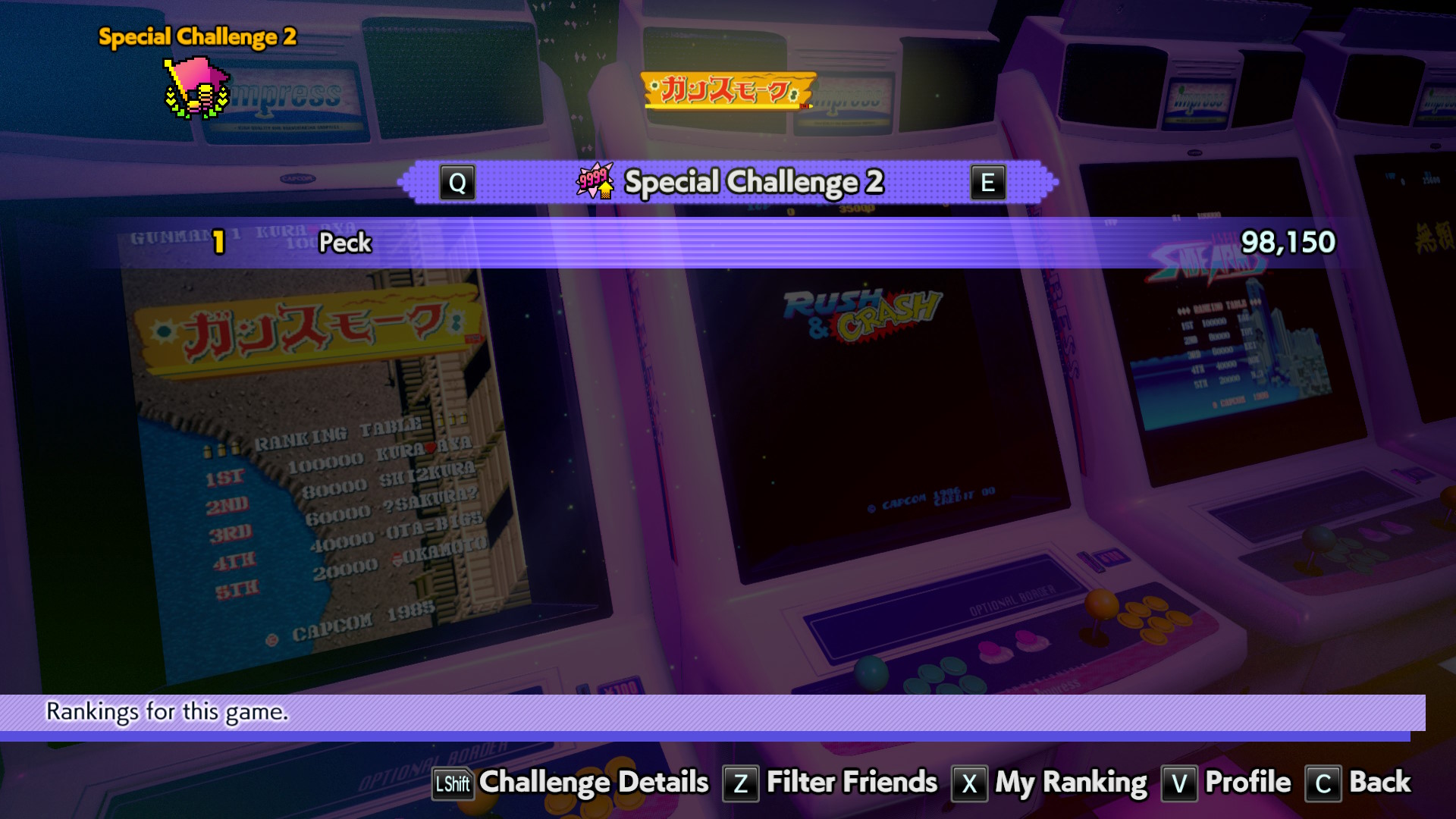 gun.smoke special challenge 2 leaderboard, featuring only one score: Peck - 98,150 gun.smoke special challenge 2 leaderboard, featuring only one score: Peck - 98,150
