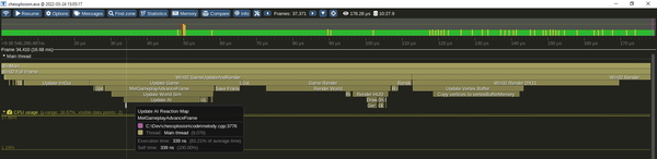 Profiling Chessplosion's CPU time in Tracy